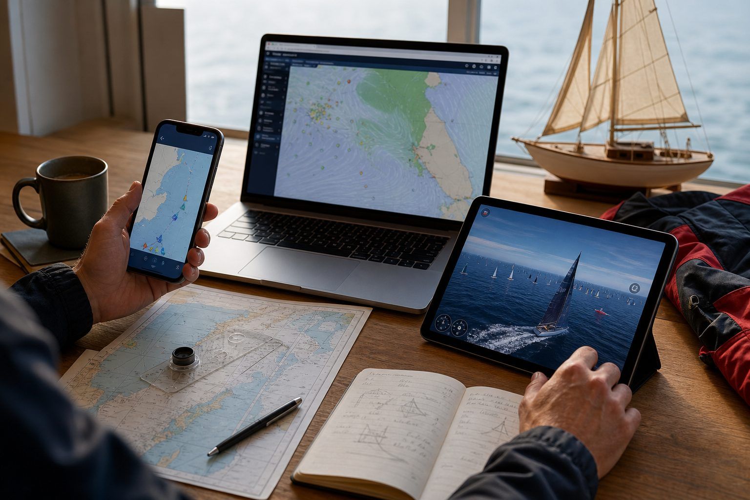 Application officielle, navigateur ou Virtual Regatta : trois usages distincts