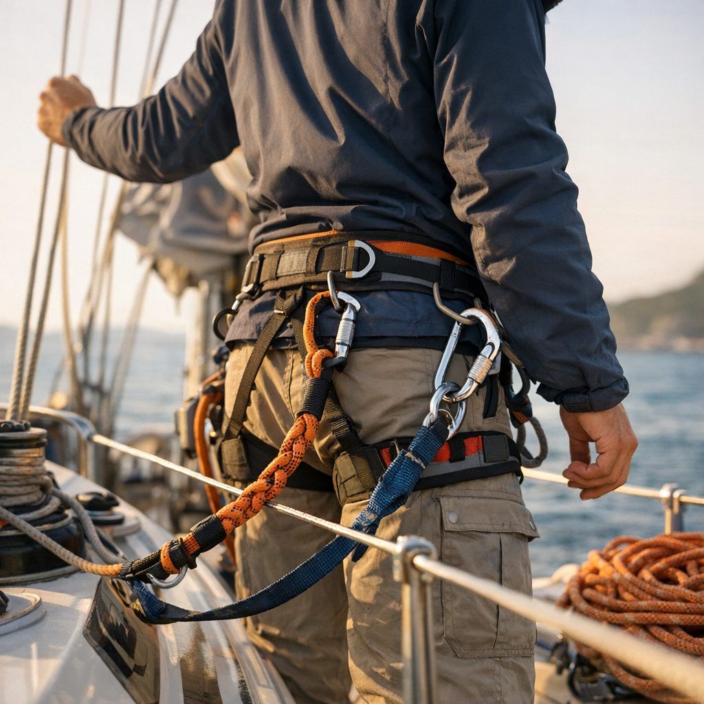 Un harnais ou une longe d’escalade sont-ils adaptés à un usage de sécurité à bord ?