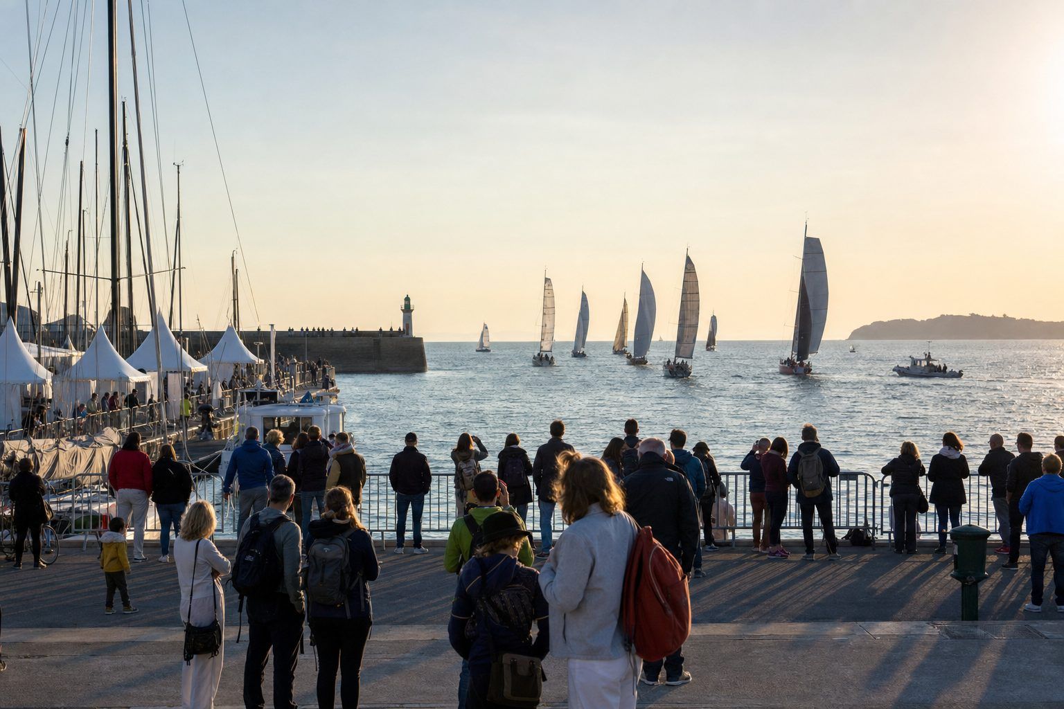 Assister à un départ&nbsp; : accès public, village de course et suivi en mer