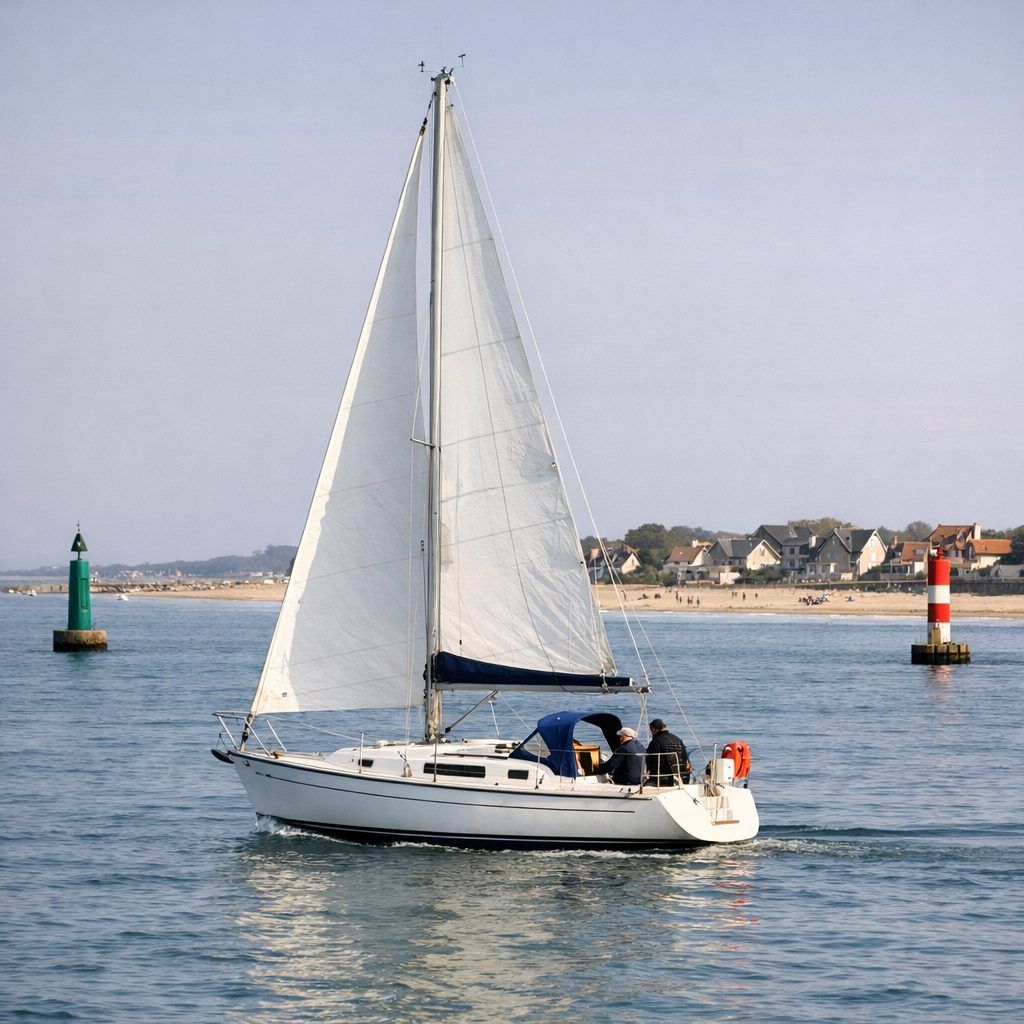 Côte de Nacre depuis la mer : repères nautiques