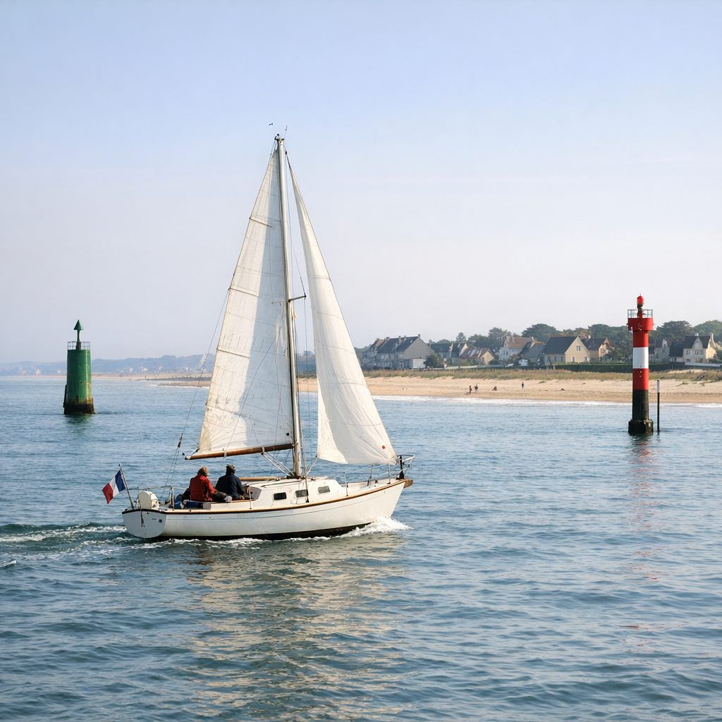 Côte de Nacre depuis la mer : repères nautiques