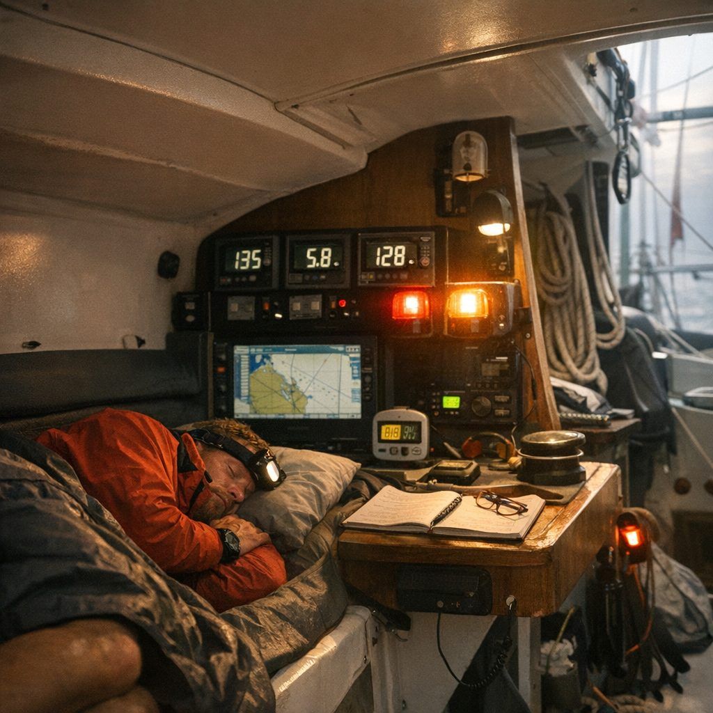 Dormir à bord sans perdre la veille : pilote, alarmes et routines