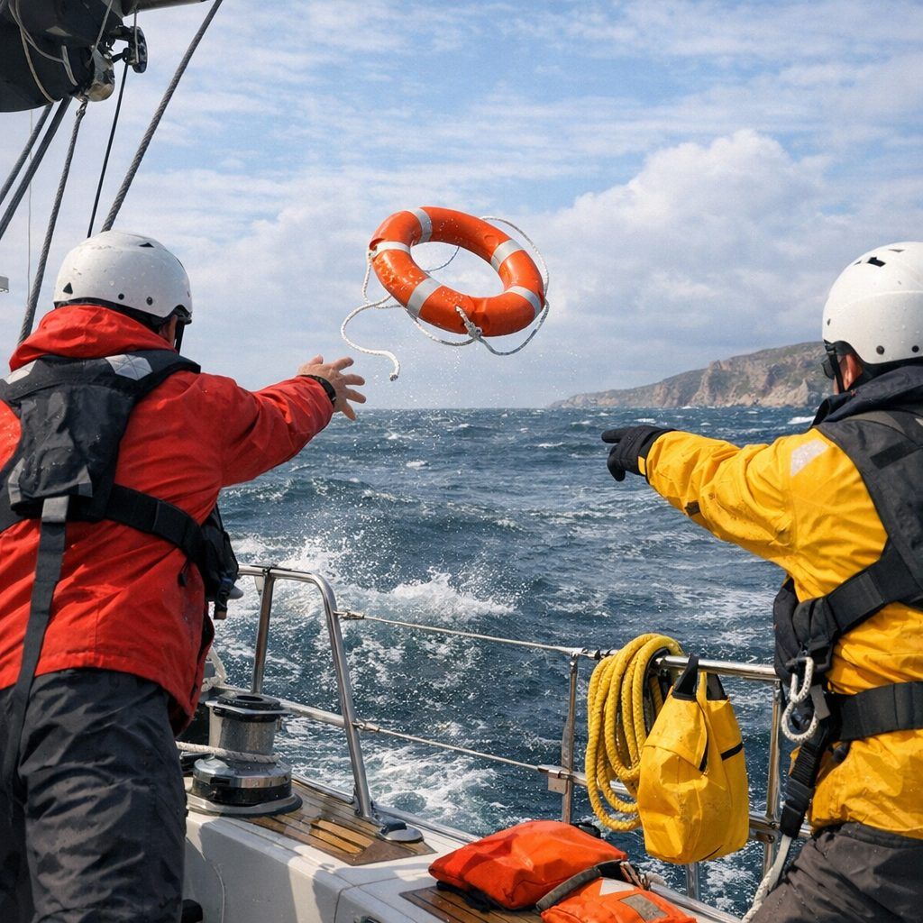 Homme à la mer : procédure simple à bord