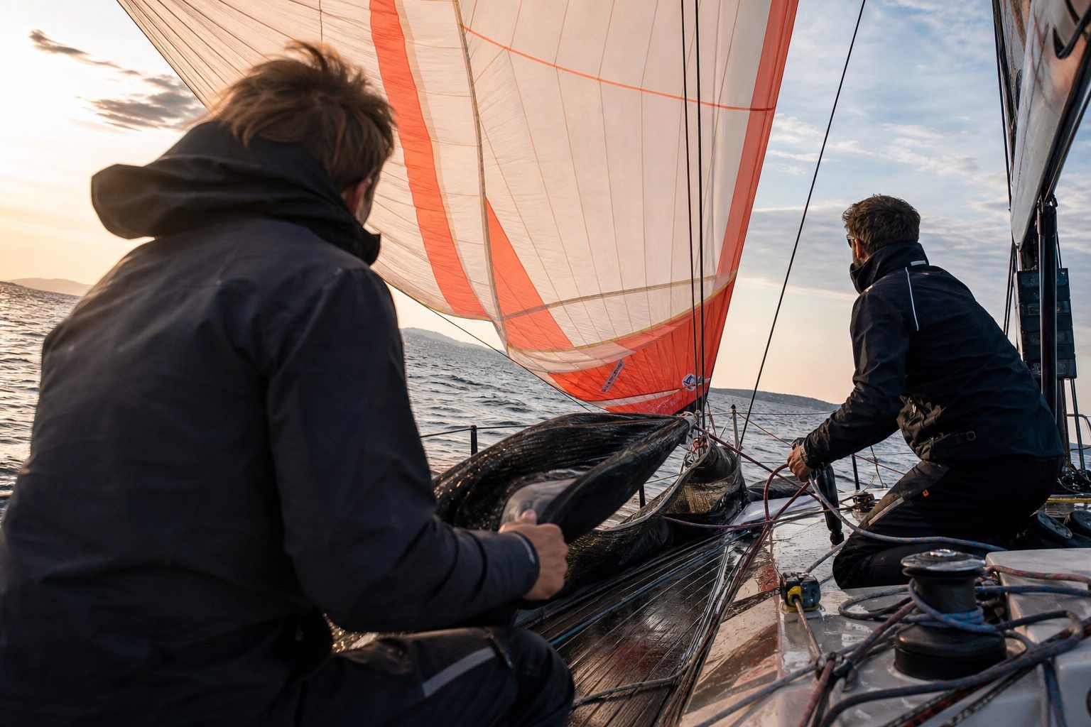 Manœuvrer sous spinnaker : préparer, envoyer et affaler